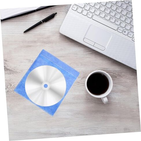 BESPORTBLE 200pcs Plastic CD DVD Storage Sleeves 12cm, Portable Media Protection Bags for Car and Home Use, Sturdy Plastic Sleeve for CD and DVD Organization Random Color in Kuwait