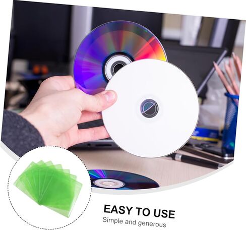 مجموعة Toddmomy 200 قطعة من غلاف CD وDVD وحافظة أقراص بلاستيكية قابلة لإعادة الاستخدام مقاس 12 سم لحماية السيارة والوسائط الشخصية، لون عشوائي in Kuwait