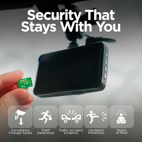 Integral 256GB High Endurance microSD Card, UHS-I V30 U3 A2, 4K for CCTV, Dash Cams, Home Security, Baby Monitors & Body cams, Up to 47 Hours Overwrite and 48,000 Hours Continuous Recording in Kuwait