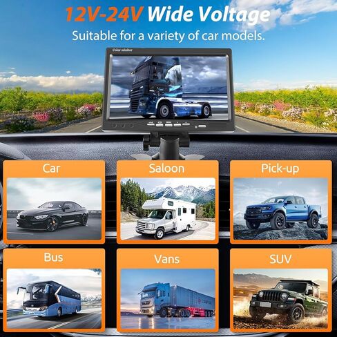 نظام كاميرا احتياطية HD 1080P RV شاشة 7 بوصة مع 2 كاميرا رؤية جانبية خلفية سهلة التركيب IP69 مقاومة للماء رؤية ليلية عالية الدقة لشاحنة RV مقطورة جرار in Kuwait