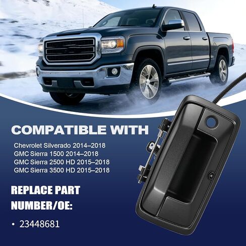 Tailgate Handle Backup Camera Fit for 2014-2018 Chevrolet Silverado,Fit for 2015-2018 GMC Sierra 2500HD 3500HD,Tailgate Reversing Rear View Park Assist Camera 170° Wide Angle,Replaces 23448681 in Kuwait