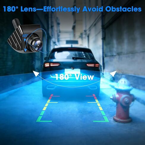 【جسم معدني】 كاميرا احتياطية 1080P AHD أمامية/خلفية كاميرا عرض قابلة للدوران 360 درجة كاميرا عكسية مع رؤية ليلية رائعة IP69 مقاومة للماء وحزام تحكم مزدوج وكاميرا احتياطية لجميع موديلات المركبات (أسود) in Kuwait