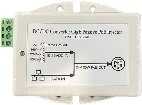 TP-DCDC-1224-10-36VDC مدخل، 24 فولت مخرج PoE السلبي، 20 وات in Kuwait