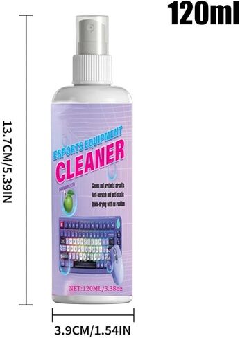 Computer Screen Cleaner | 120ml Gentle Universal Dust Remover with Wipe | TV Screen Cleaner Spray Bottle,for Keyboard Mouse Headphones Monitor Phones Car in Kuwait