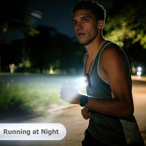 2 Pack Running Light for Runners, Clip on Flashlights Rechargeable Safety Lights for Walking at Night Hands Free Flashlight Portable LED Work Light Warning Flashing Camping Hiking Walking Dog Black in Kuwait