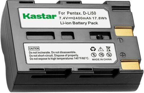 Kastar DLI50 Battery 2-Pack Replacement for Pentax D-Li50 Battery, Pentax D-BC50 Charger, Pentax K10, K10D, K10D GP, K10D Grand Prix, K20D Camera in Kuwait