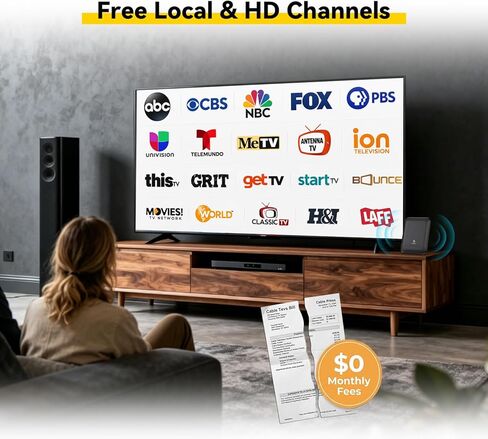 Digital TV Antenna for Smart TV Indoor & Outdoor, 55 Miles Amplified HDTV Antenna with Signal Booster, Reception for Local Channels 8K 4K 1080P HD VHF UHF, with 16ft Coax Cable in Kuwait