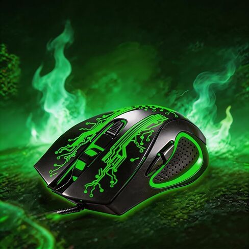 【 RGB Breathing Lamp Efficiency - 55 inch Cable】 2026 new Professional Esports USB Wired Mouse,4-Speed Adjustable DPI,Switchable 4 Types of Lights,Ergonomic Optical Gaming Mouse,PC Laptop Computers in Kuwait