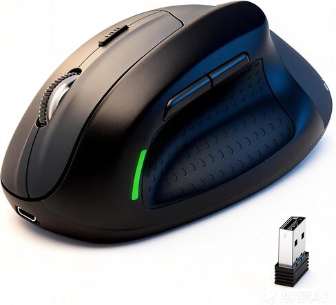 XUANGUI Vertical Ergonomic Quiet Wireless Mouse Rechargeable MT65, Bluetooth 5.1/2.4G/USBC Tri-Mode Computer Mice for Large and Medium Hands, Max 4800 DPI, Type C and Witeless for PC Laptop Mac Tablet in Kuwait