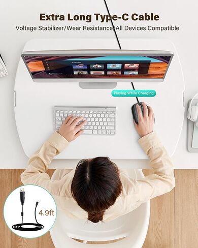 XUANGUI Vertical Ergonomic Quiet Wireless Mouse Rechargeable MT65, Bluetooth 5.1/2.4G/USBC Tri-Mode Computer Mice for Large and Medium Hands, Max 4800 DPI, Type C and Witeless for PC Laptop Mac Tablet in Kuwait