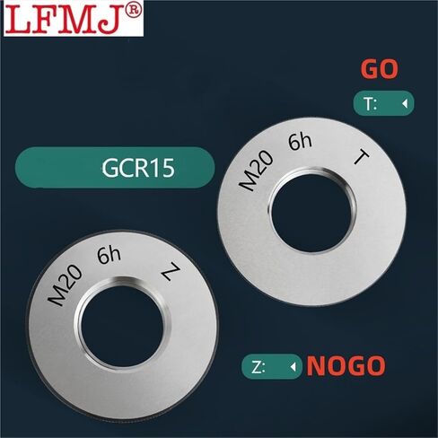 1SET(1*GO+1*NOGO) 6h Accuracy Standard Metric Fine Tooth Thread Ring Gauge M39M40M41 Measure Tool(M39-6h T Z,X 4.5) in Saudi Arabia