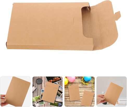 Zerodeko 100pcs Paper CD Sleeves and DVD Envelopes Kraft Paper Storage Holders for Portable Media Organization Suitable for Home and Travel in Kuwait