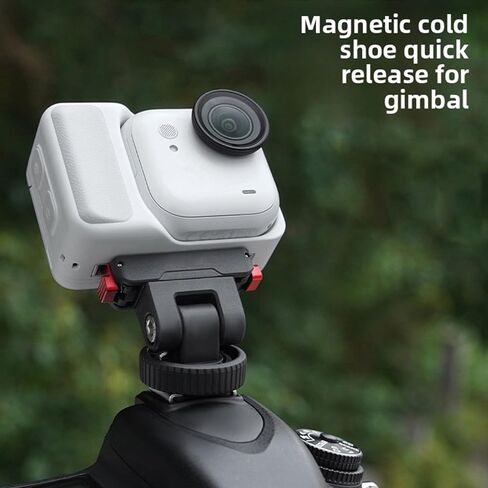 Magnetic Cold Shoe Adapter Base, Aluminum Alloy ABS Composite 360 Mount with 180 Adjustable Rotation and 1 4inch Thread, for Action Camera Accessories in Kuwait