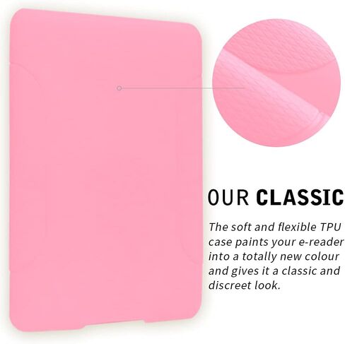 Youngme Kindle Paperwhite Case - Slim Fit TPU Gel Protective Case Cover for Kindle Paperwhite 10th Generation 2018 Released (Model No: PQ94WIF) Pink in Kuwait