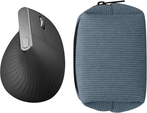 حافظة ماوس kwmobile لجهاز Logitech Lift/MX Vertical/Anker Vertical Carry - حقيبة حمل واقية لماوس بلوتوث - حماية ناعمة من النيوبرين - أزرق عتيق in Kuwait