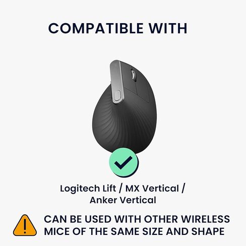 حافظة ماوس kwmobile لجهاز Logitech Lift/MX Vertical/Anker Vertical Carry - حقيبة حمل واقية لماوس بلوتوث - حماية ناعمة من النيوبرين - أزرق عتيق in Kuwait
