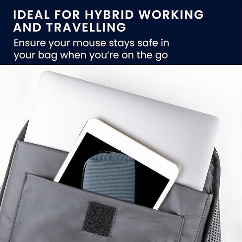 حافظة ماوس kwmobile لجهاز Logitech Lift/MX Vertical/Anker Vertical Carry - حقيبة حمل واقية لماوس بلوتوث - حماية ناعمة من النيوبرين - أزرق عتيق in Kuwait