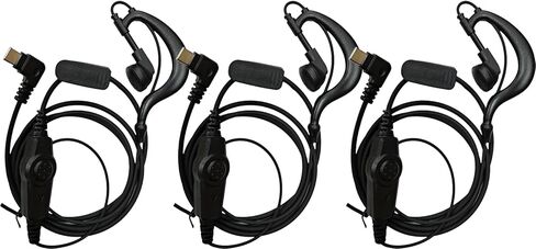 سماعة أذن على شكل حرف G مع ميكروفون PTT، سماعة أذن USB-C من النوع C متوافقة مع أجهزة M6، M8، M9، X6، أجهزة اتصال لاسلكية، قابلة للتعديل، تقليل الضوضاء، أسود in Kuwait