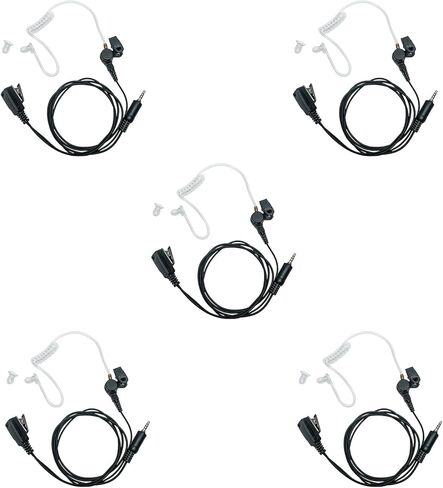 Acoustic Tube Earpiece Headset with PTT Mic Compatible for Yaesu VX-6R VX-7R VX-170 FT-270 Standard Horizon HX210 HX400 HX870 HX750S HX890 Walkie Talkie 2 Way Radio 5Pack in Kuwait