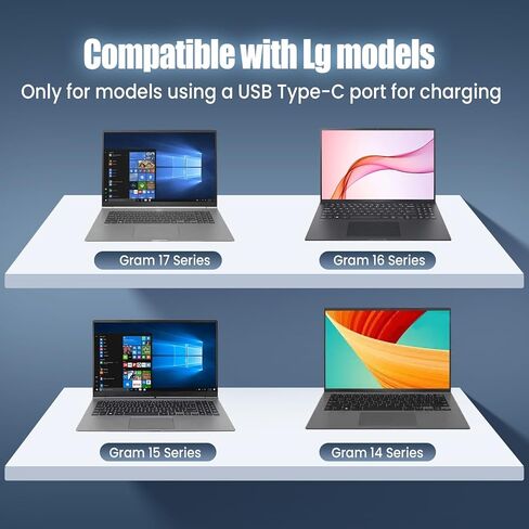 65W USB C Charger for LG Gram 14 15 16 17, VUOHOEG 20V 3.25A Laptop Charger Compatible with USB-C Charging Laptops, AC Power Adapter for LG Gram 17Z90P 16Z90P 15Z90P 14Z90P 16Z90Q 15Z90Q in Kuwait