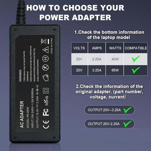 شاحن كمبيوتر محمول 65 وات متوافق مع Dell 14 15 16 DC15250 DC15255 DC14250 DC14255 DC16250 DC16251 DC16255، Pro 14 16 PC14250 PC14255 PC16250 PC16255، Inspiron 15 3511 3520 سلك محول إمداد الطاقة in Kuwait