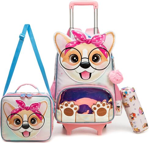 Mermaid Sequin Rolling Backpack for Girls Backpacks with Wheels Kids Wheeled School Bag Travel Suitcase Trolley Trip Luggage for Elementary Kindergarten Student in Kuwait