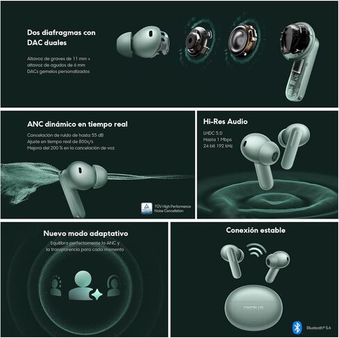 سماعات أذن لاسلكية OnePlus Buds 4، سماعات أذن مموجة داخل الأذن، سماعة أذن IP55 Tri-Mics AI، إلغاء ضوضاء متكيف يصل إلى 55 ديسيبل، بطارية تصل إلى 45 ساعة، رمادي in Kuwait