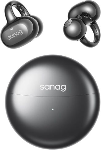 Sanag S6S Ultra Open Ear Earbuds, Clip-On Earbuds Bluetooth 6.0 IP67 Waterproof, 42H Playtime Wireless Headphones, Comfort Lightweight Stable Fit Earbuds for Running Gym Sports, Black in Kuwait