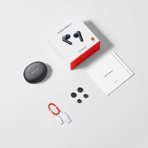 سماعات أذن لاسلكية OnePlus Buds 4، سماعات أذن مموجة داخل الأذن، سماعة أذن IP55 Tri-Mics AI، إلغاء ضوضاء متكيف يصل إلى 55 ديسيبل، بطارية تصل إلى 45 ساعة، رمادي in Kuwait