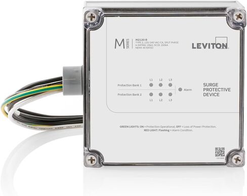 لوحة الحماية من التيار المفاجئ من النوع Leviton M3240-DB من النوع 2، 240 فولت تيار متردد، دلتا ثلاثية الطور، 260 كيلو أمبير لكل مرحلة in Kuwait