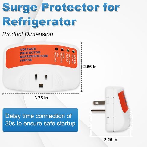 4 Packs Surge Protector for Refrigerator, Washing Machine, TV and Other Home Appliance, Plug-in Single Outlet Wall Mount Voltage Protector with 15A, 1875W, 125V Included 4 Mode LED Indicator in Kuwait