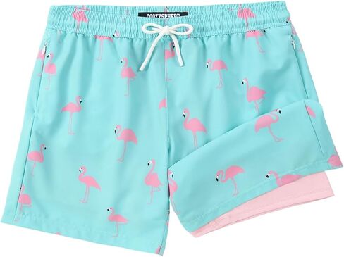 Boys Swim Trunks with Compression Liner 3T-16 Swimming Shorts Quick Dry Bathing Suit with Zipper Pockets in Saudi Arabia