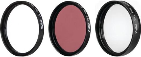 Vivitar VIV-FK3-95 Filter Kit 95mm UV/CPL/FLD, 3 Piece (Black) in Kuwait