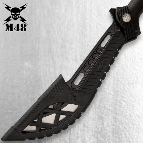 M48 Naginata Polearm مع غلاف Vortec - الفولاذ المقاوم للصدأ المصبوب المقسى، لمسة نهائية من أكسيد الأسود، 30% من الألياف الزجاجية ومقبض من النايلون - استخدام تكتيكي على Naginata - إجمالي 57 1/2 بوصة in Kuwait
