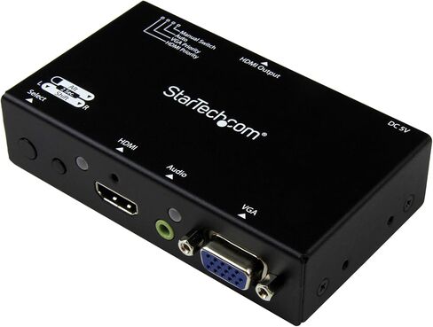 StarTech.com 2x1 VGA + HDMI to HDMI Switch / Selector Box - 1080p Multi Video Input Automatic Switcher - 2 Computers In 1 Monitor Out, TAA (VS221VGA2HD) in Kuwait