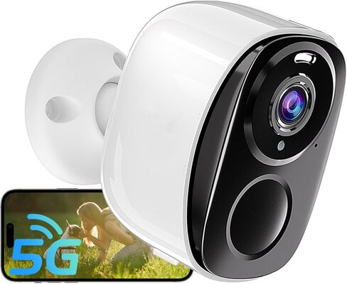 ELECCTV 2.4&5ghz WiFi Solar Security Cameras Wireless Outdoor,2K QHD Home Security System, 4 Cameras Kit with 130° Ultra-Wide View, 2-Way Talk, IP65,Color Night Vision, Spotlight & Siren (4, White) in Kuwait