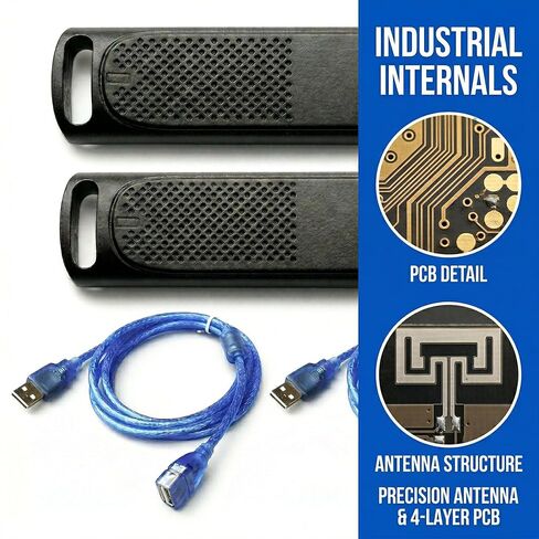 جهاز استقبال Pro VR Dongles (عبوة من قطعتين) - محولات لاسلكية ممتازة nRF52840 لمؤشر الصمامات ومتتبعات الحياة - زمن استجابة منخفض، 4 طبقات PCB، تتضمن كابلات تمديد بطول 1.5 متر in Kuwait