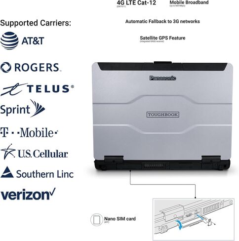 باناسونيك Toughbook 55 MK2، شاشة 14 بوصة FHD، شاشة لمس، Intel Core i7-1185G7 حتى 4.8 جيجا هرتز، 32 جيجا، 1 تيرابايت SSD، 4G LTE، dGPS، كاميرا ويب، TPM 2.0، Windows 11 Pro (متجدد) in Kuwait