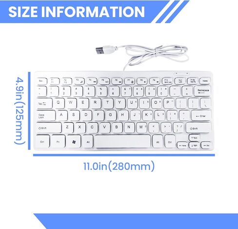 USB Wired Keyboard - Comfortable Typing Angle & Stable Connection, Compatible with PC, Laptop, Desktop, White in Kuwait