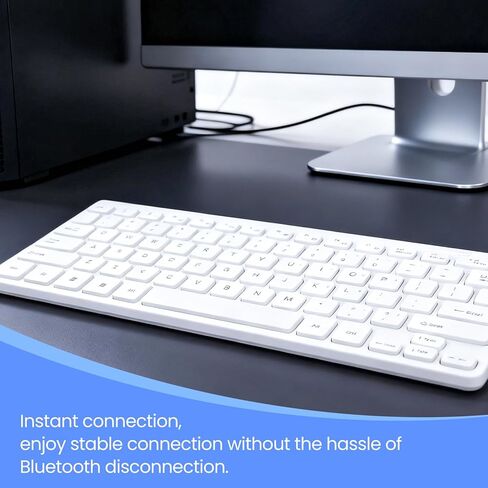 USB Wired Keyboard - Comfortable Typing Angle & Stable Connection, Compatible with PC, Laptop, Desktop, White in Kuwait