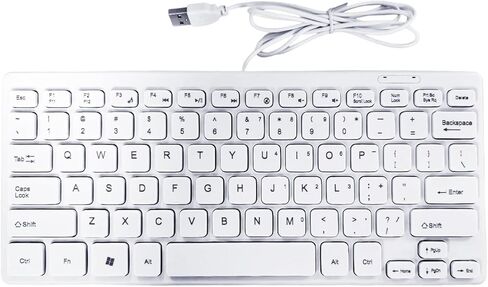 USB Wired Keyboard - Comfortable Typing Angle & Stable Connection, Compatible with PC, Laptop, Desktop, White in Kuwait