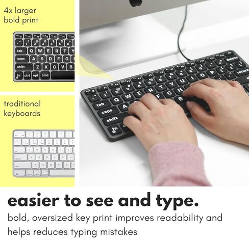 لوحة مفاتيح سلكية صغيرة من Macally لجهاز Mac (مزدوج USB-C وUSB-A) - لوحة مفاتيح USB صغيرة مدمجة مع مفاتيح بإضاءة خلفية كبيرة للطباعة، وكتابة مفتاح مقص هادئ، متوافقة مع MacBook Air وMac mini in Kuwait