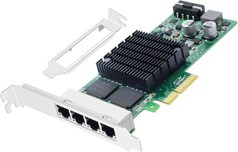1 Gb Network Card with Intel I350 Chip, POE PCIE X4 Gigabit Network Adapter Dual RJ45 Ports, PCIE Ethernet Adapter Power Over Ethernet for Machine Vision,Industrial Camera, Image Acquisition in Saudi Arabia