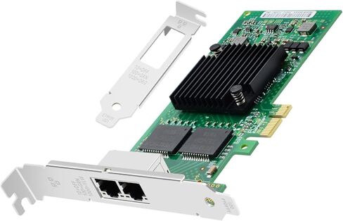 1 Gb Network Card with Intel I350 Chip, POE PCIE X4 Gigabit Network Adapter Dual RJ45 Ports, PCIE Ethernet Adapter Power Over Ethernet for Machine Vision,Industrial Camera, Image Acquisition in Saudi Arabia