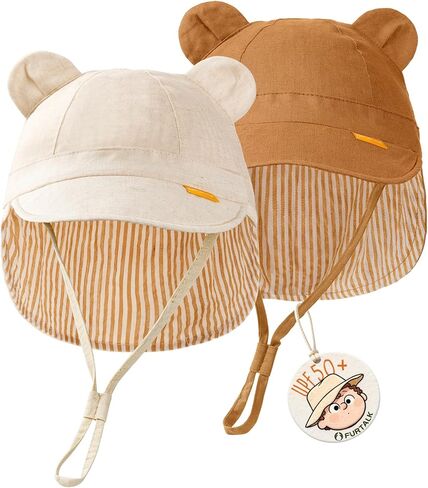 FURTALK Baby Sun Hat UPF 50+ Toddler Hat with Neck Flap, Breathable Adjustable Fit for Boys & Girls in Kuwait