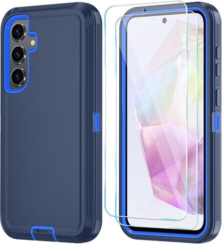 Qinmay Phone Case for Samsung Galaxy A37 5G Case with HD Screen Protector, Heavy Duty Shockproof & Dropproof 3-Layer Cover Phone Case for Galaxy A37,WineRedPink in Saudi Arabia