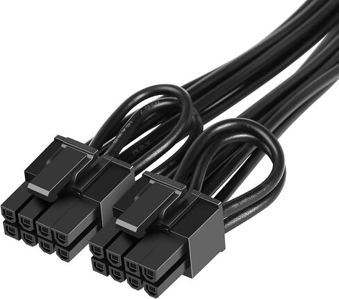 تمديد كابل 12VHPWR، كابل GPU 16 دبوس (12+4) أنثى إلى ثنائي 8 دبوس (6+2) كابل طاقة PCIe ذكر، محول تحويل إمداد الطاقة GPU لكابل 12VHPWR إلى 2 8 دبوس 6.8 بوصة (17 سم) in Kuwait