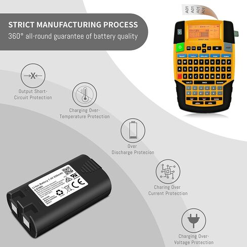 S0895840 Battery Replacement Compatible for Rhino 4200 Rhino 5200, for DYMO LabelManager 420P LabelManager 360D LM420P LM360D R5200 3M PL200 Label Printer Number Series W002856 1759398 600mAh in Saudi Arabia