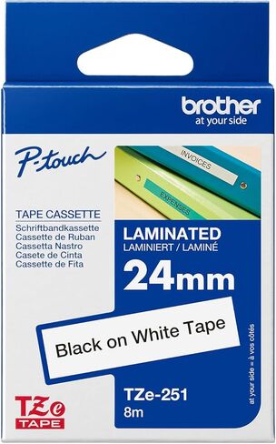 Brother TZe-251 Black on White TZe Label-Making Tape in Kuwait