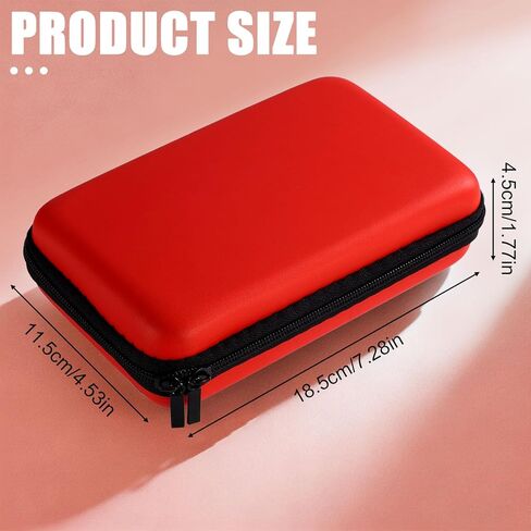 Storage Case for New 3DS, 3DS, 2DS XL, DSi, DS Lite, Waterproof Protective Carrying Case with Detachable Wrist Strap Compact Hard Shield for Handheld Game Player (Red) in Kuwait